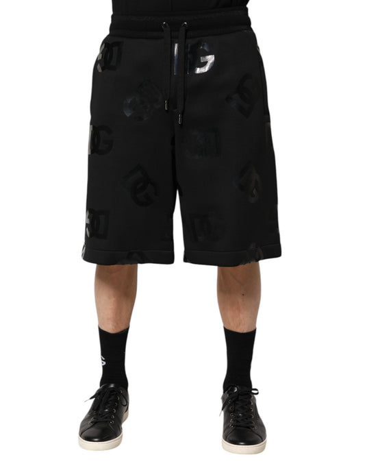 Dolce & Gabbana – Schwarze Bermuda-Sweatshorts aus Baumwolle mit Logo