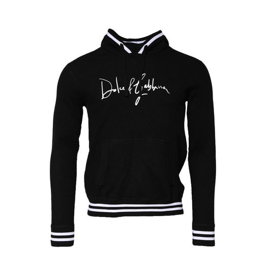Dolce & Gabbana – Schwarzes Sweatshirt mit Kapuze und Logo-Print