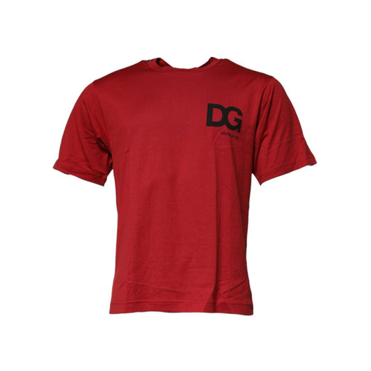 Dolce & Gabbana Rotes Baumwoll-T-Shirt