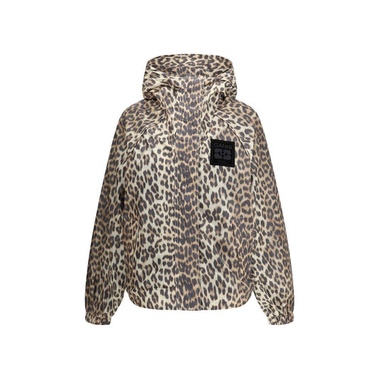 Ganni Leopard Regenmanteljacke