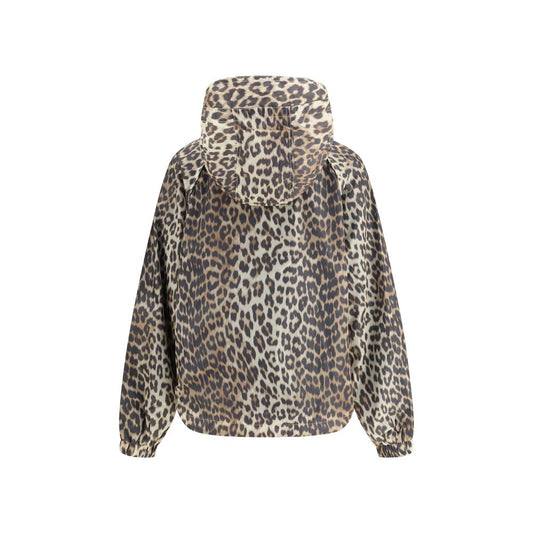 Ganni Leopard Regenmanteljacke