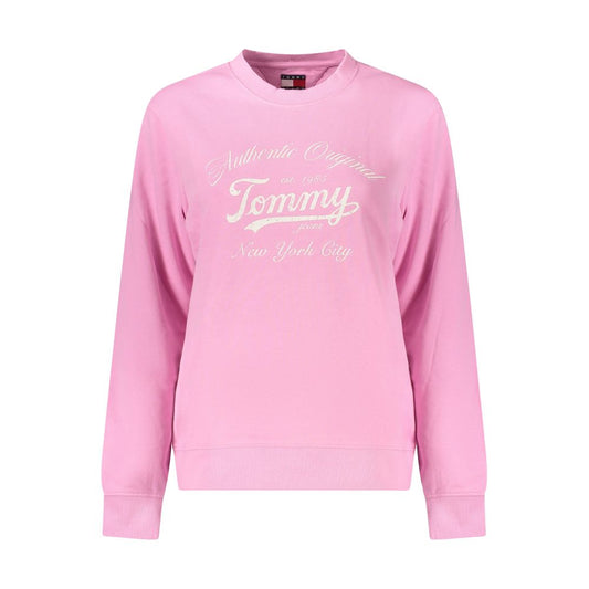 Tommy Hilfiger – Rosafarbener Baumwollpullover für Damen