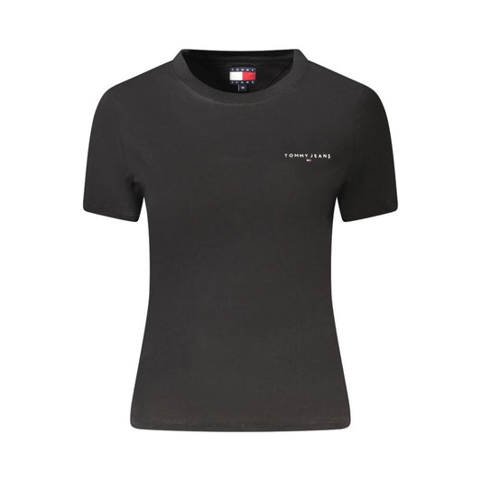 Tommy Hilfiger – Schwarzes Baumwoll-T-Shirt für Damen
