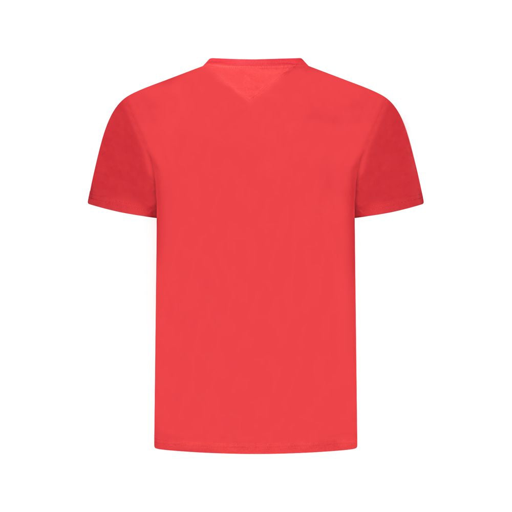 Tommy Hilfiger – Rotes Herren-T-Shirt aus Baumwolle