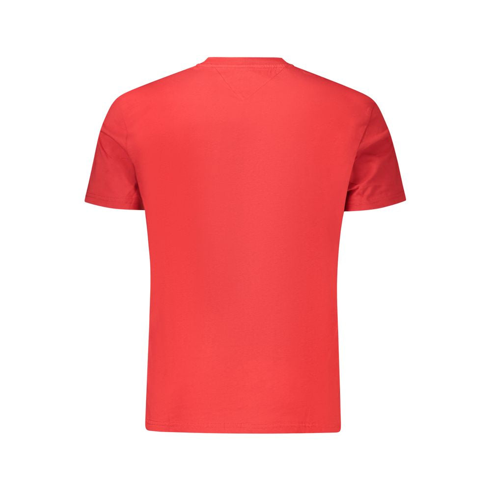Tommy Hilfiger – Rotes Herren-T-Shirt aus Baumwolle