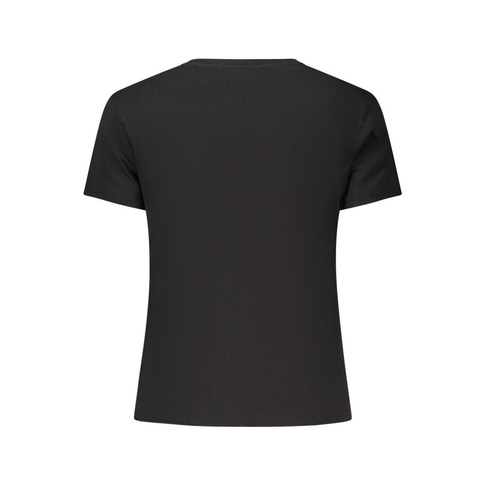 Tommy Hilfiger – Schwarzes Baumwoll-T-Shirt für Damen