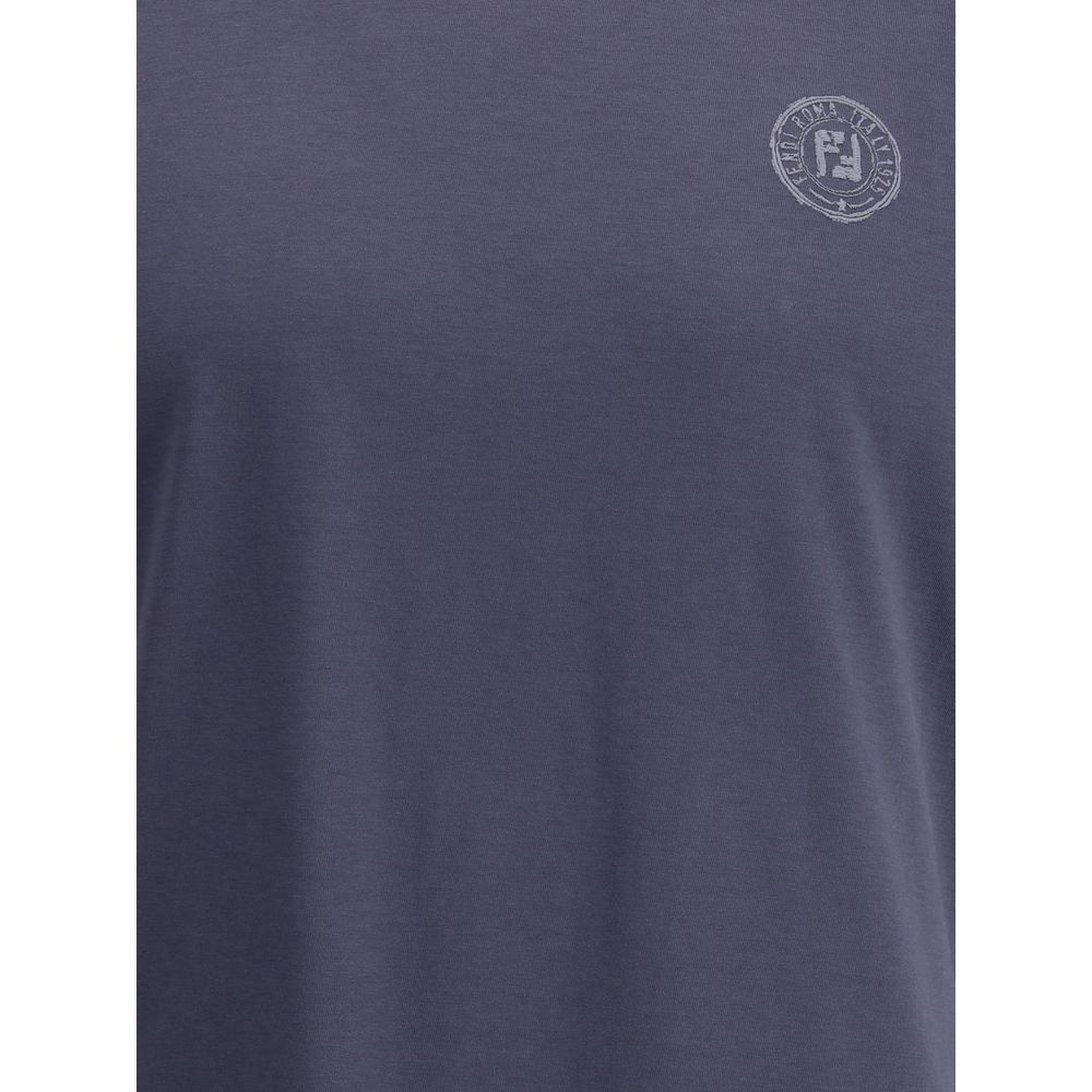 Fendi Blue Cotton T-Shirt