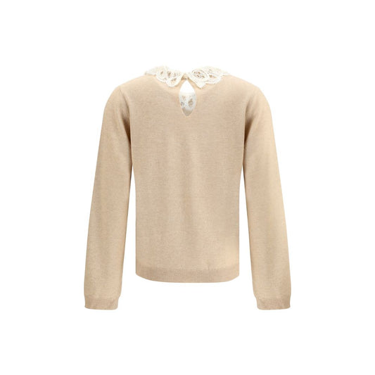 Fabiana Filippi Fleece-Sweatshirt aus beigefarbener Wolle