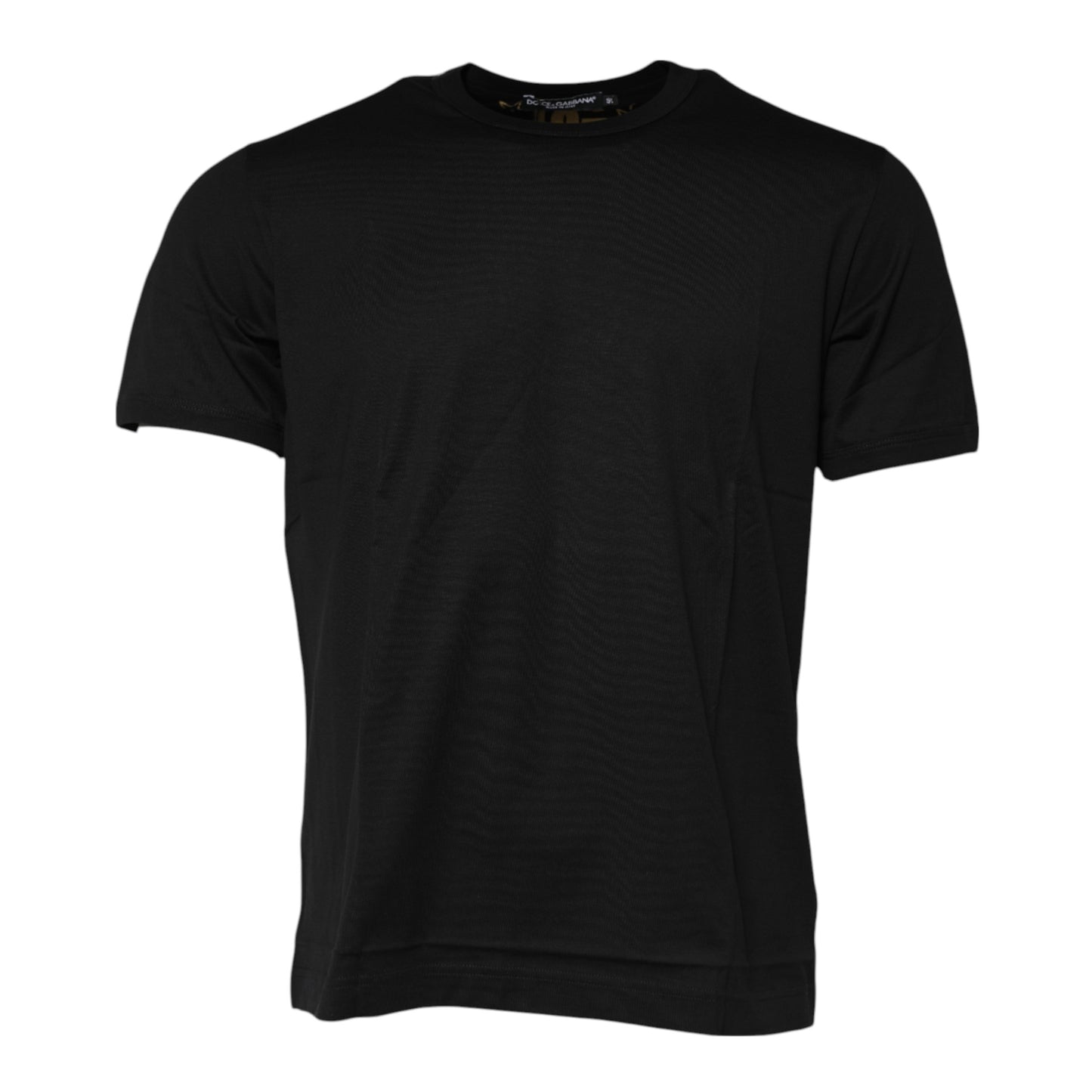Dolce & Gabbana – Schwarzes Baumwoll-T-Shirt mit Rundhalsausschnitt und Logo-Print