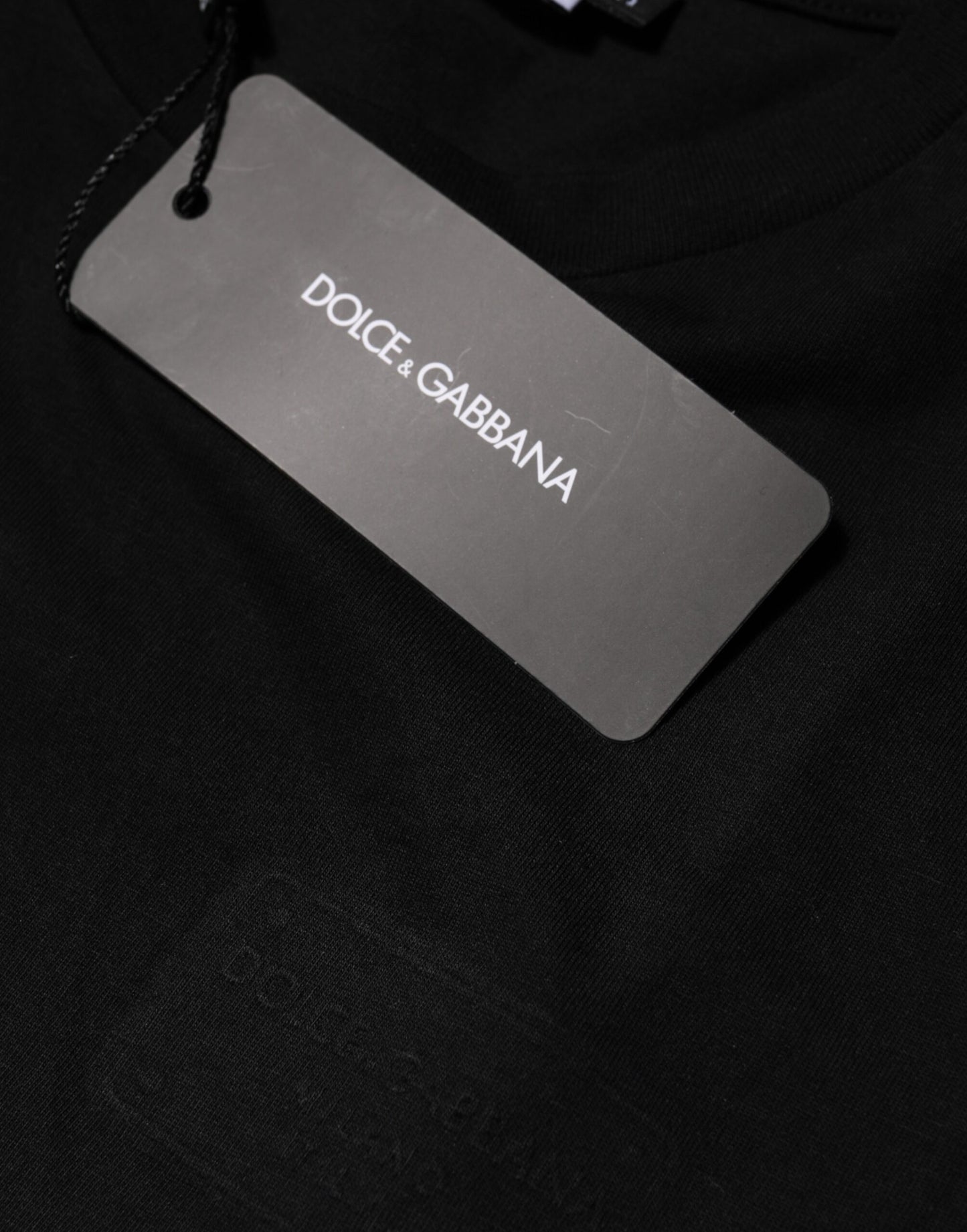 Dolce & Gabbana – Schwarzes T-Shirt aus Baumwolle mit Rundhalsausschnitt und kurzen Ärmeln