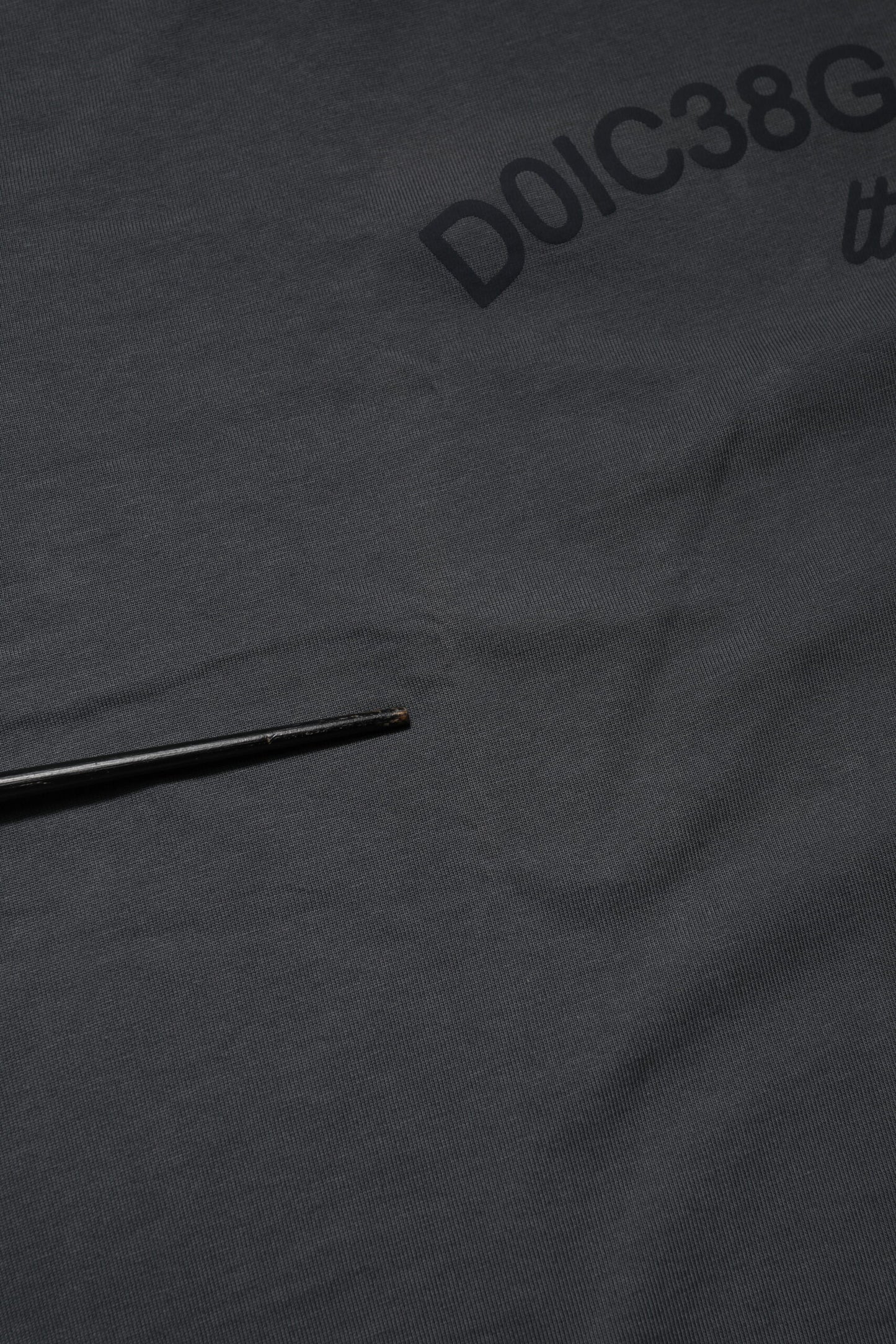 Dolce & Gabbana – Graues T-Shirt aus Baumwolle mit Rundhalsausschnitt und Logografik