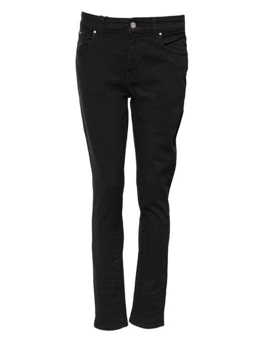 Dolce & Gabbana – Schwarze Skinny-Jeans aus Baumwolle mit mittlerer Taille
