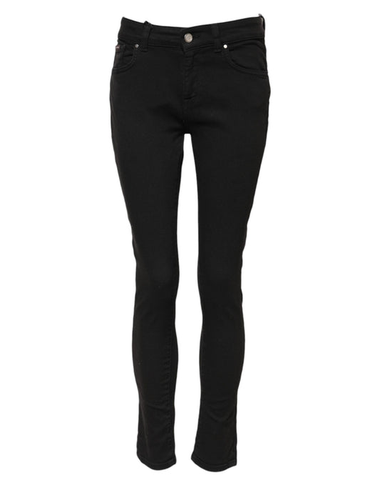 Dolce & Gabbana – Schwarze Skinny-Jeans aus Baumwolle mit mittlerer Taille