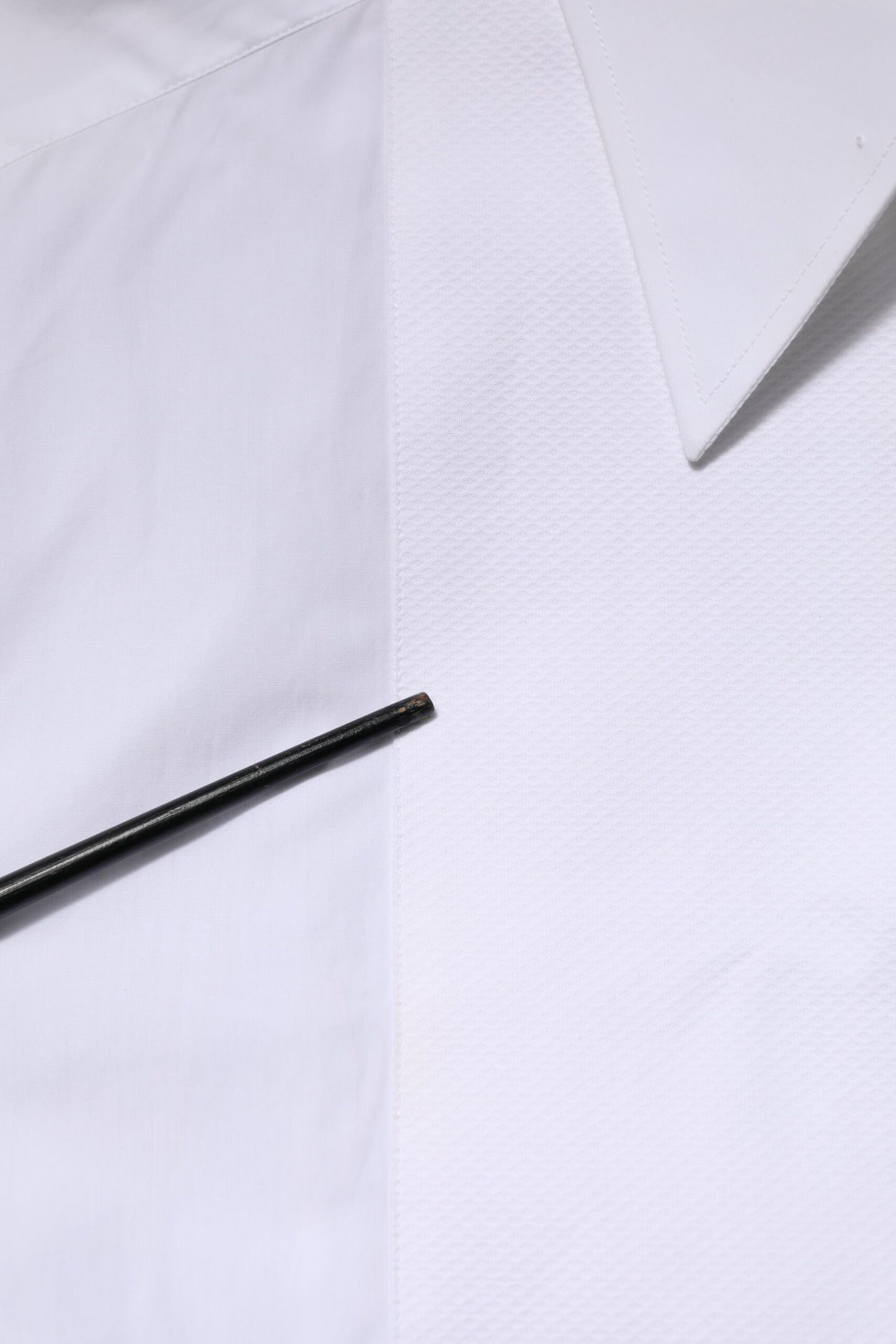 Dolce & Gabbana – Weißes, langärmliges Hemdoberteil aus Baumwolle mit Kragen