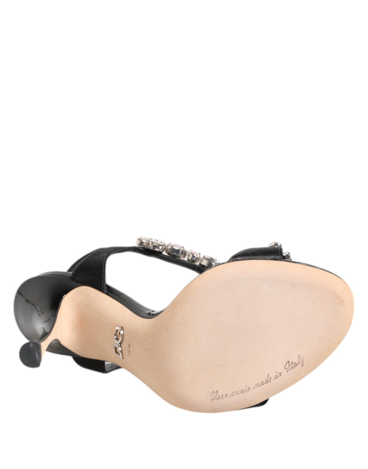 Dolce & Gabbana Schwarze Keira Kristalle Heels Sandalen Schuhe