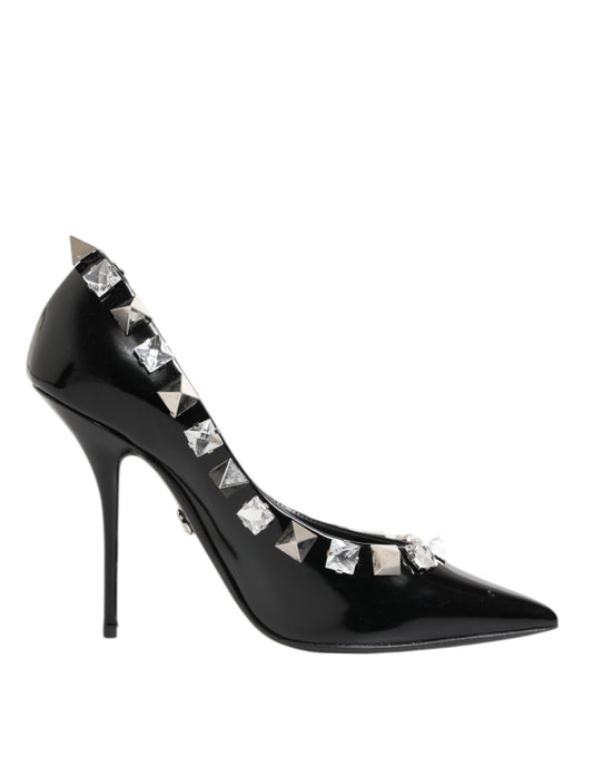 Dolce & Gabbana – Schwarze Pumps mit Kristallnieten und Stilettoabsatz