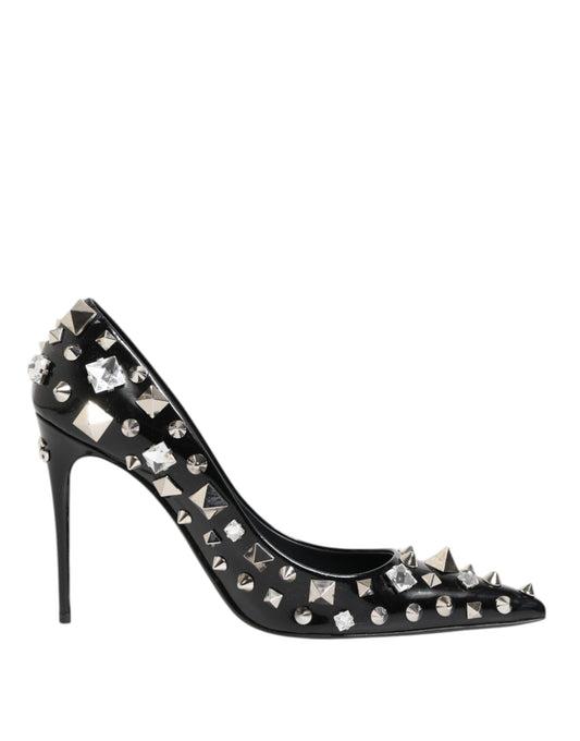 Dolce & Gabbana – Schwarze Pumps mit Kristallnieten und Stilettoabsatz