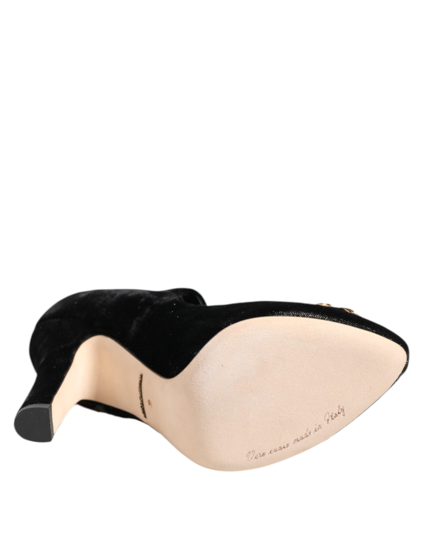 Dolce & Gabbana – Mary-Jane-Schuhe mit schwarzer Rosen-Kristallbrosche