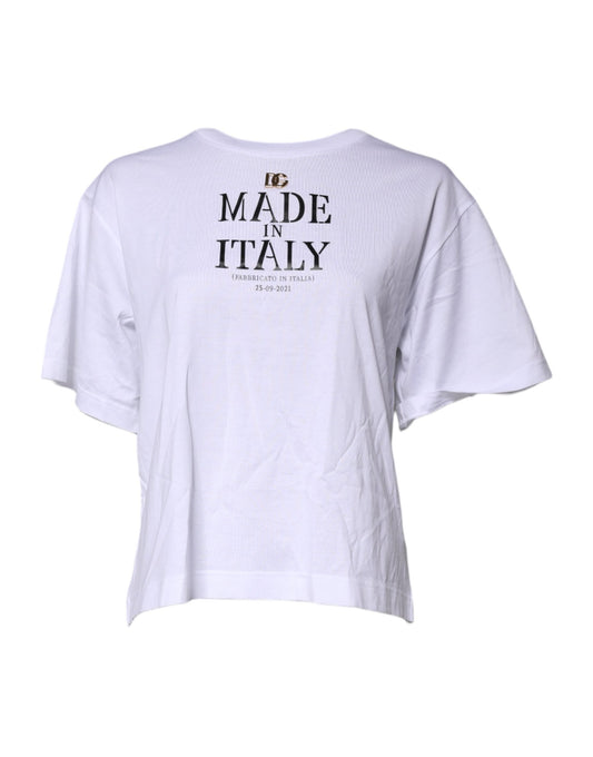 Dolce & Gabbana – Weißes T-Shirt mit kurzen Ärmeln und DG-Logo-Print