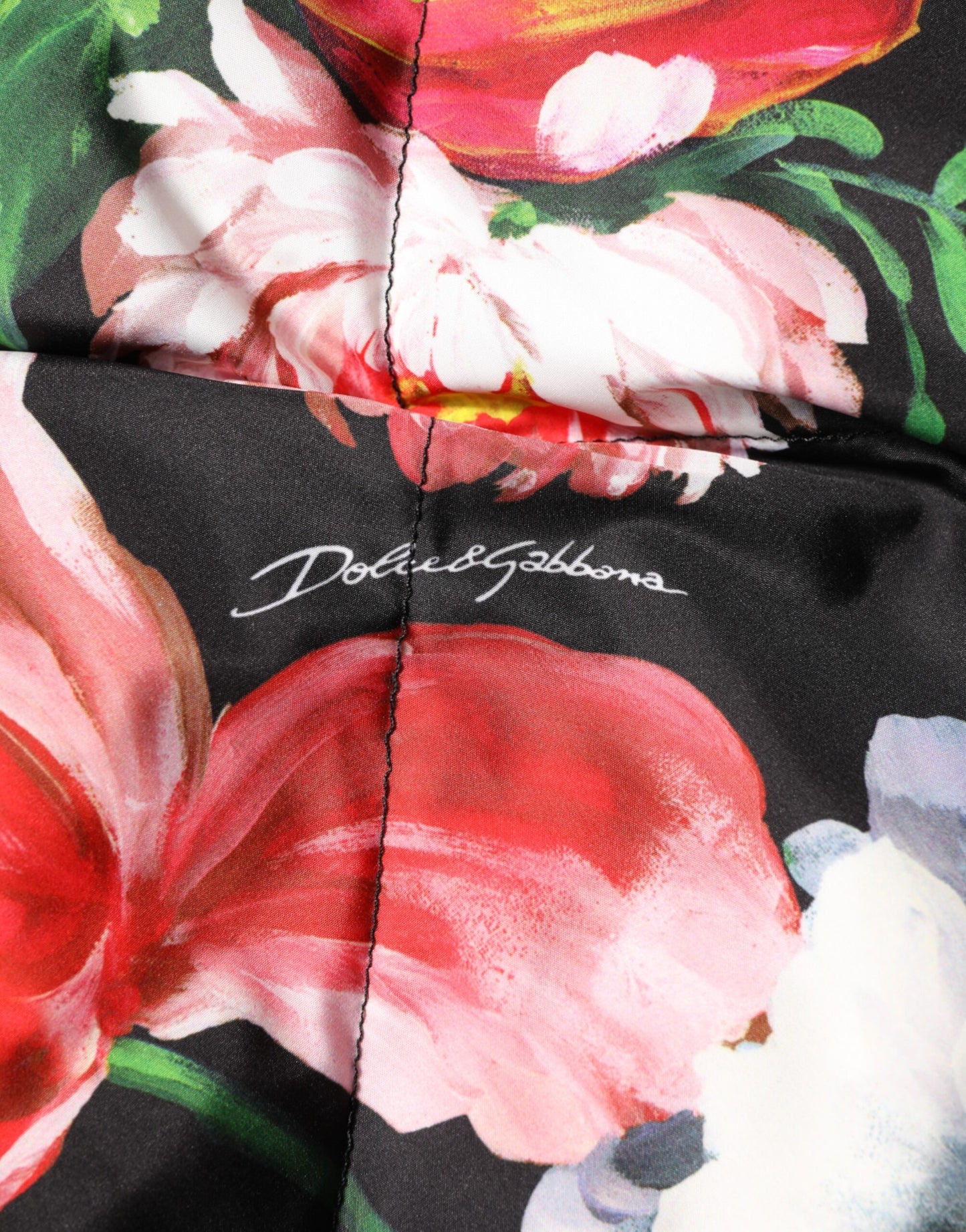 Dolce & Gabbana – Puffermantel mit Kapuze und mehrfarbigem Blumenmuster