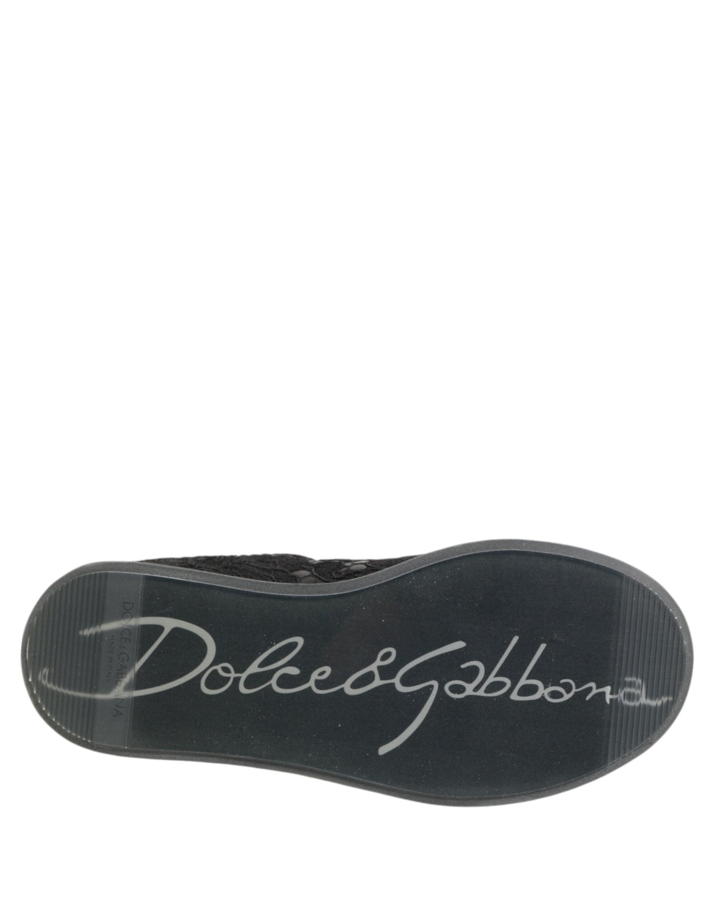 Dolce & Gabbana Schwarze Sneakers mit Blumenspitze