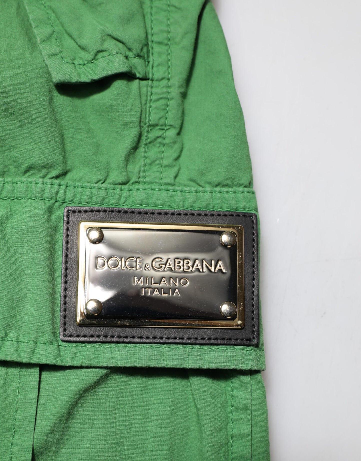 Dolce & Gabbana – Grüne Cargohose aus Baumwolle mit hoher Taille