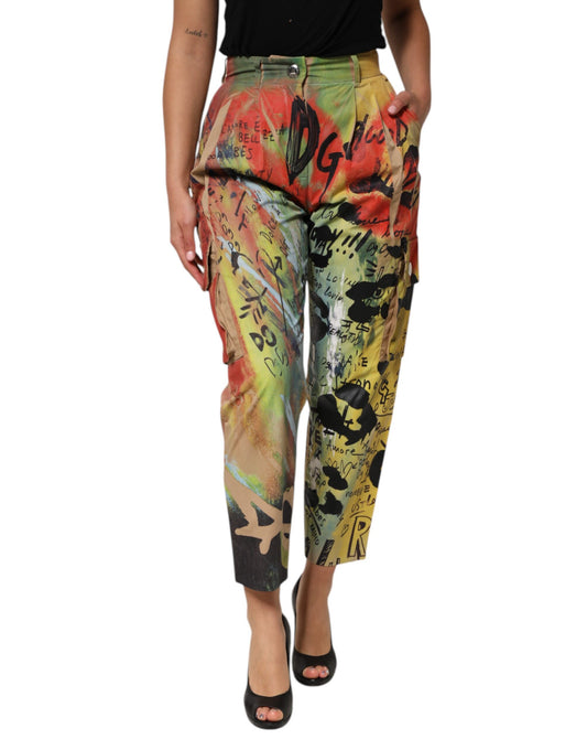 Dolce & Gabbana – Mehrfarbige Cargohose mit hoher Taille