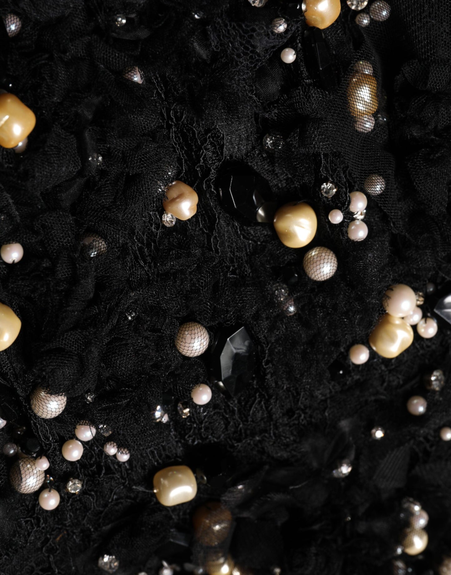 Dolce & Gabbana – Schwarzes Etuikleid aus Viskose mit Perlenverzierung