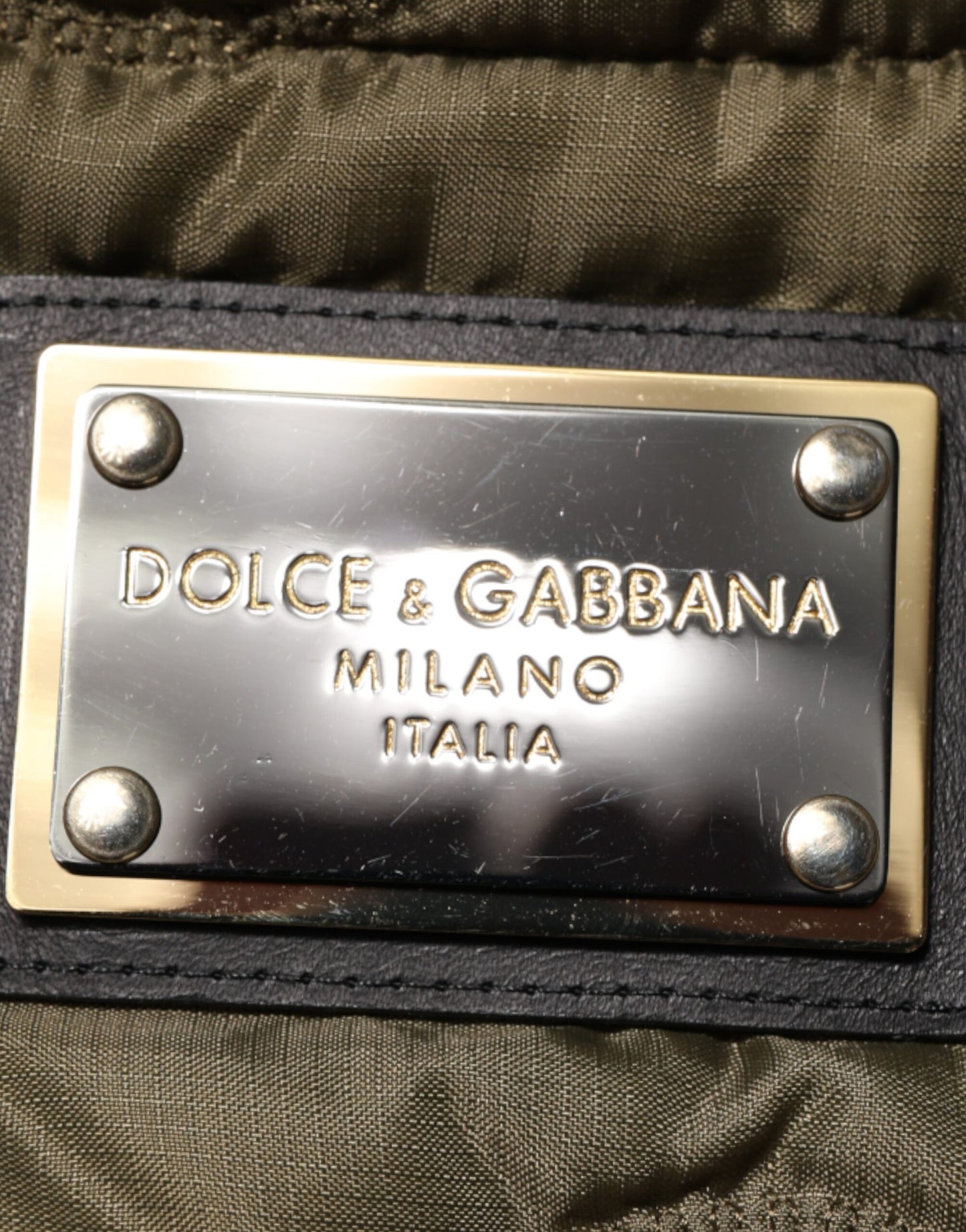 Dolce & Gabbana Mehrfarbige Patchwork-Steppjacke aus Polyester