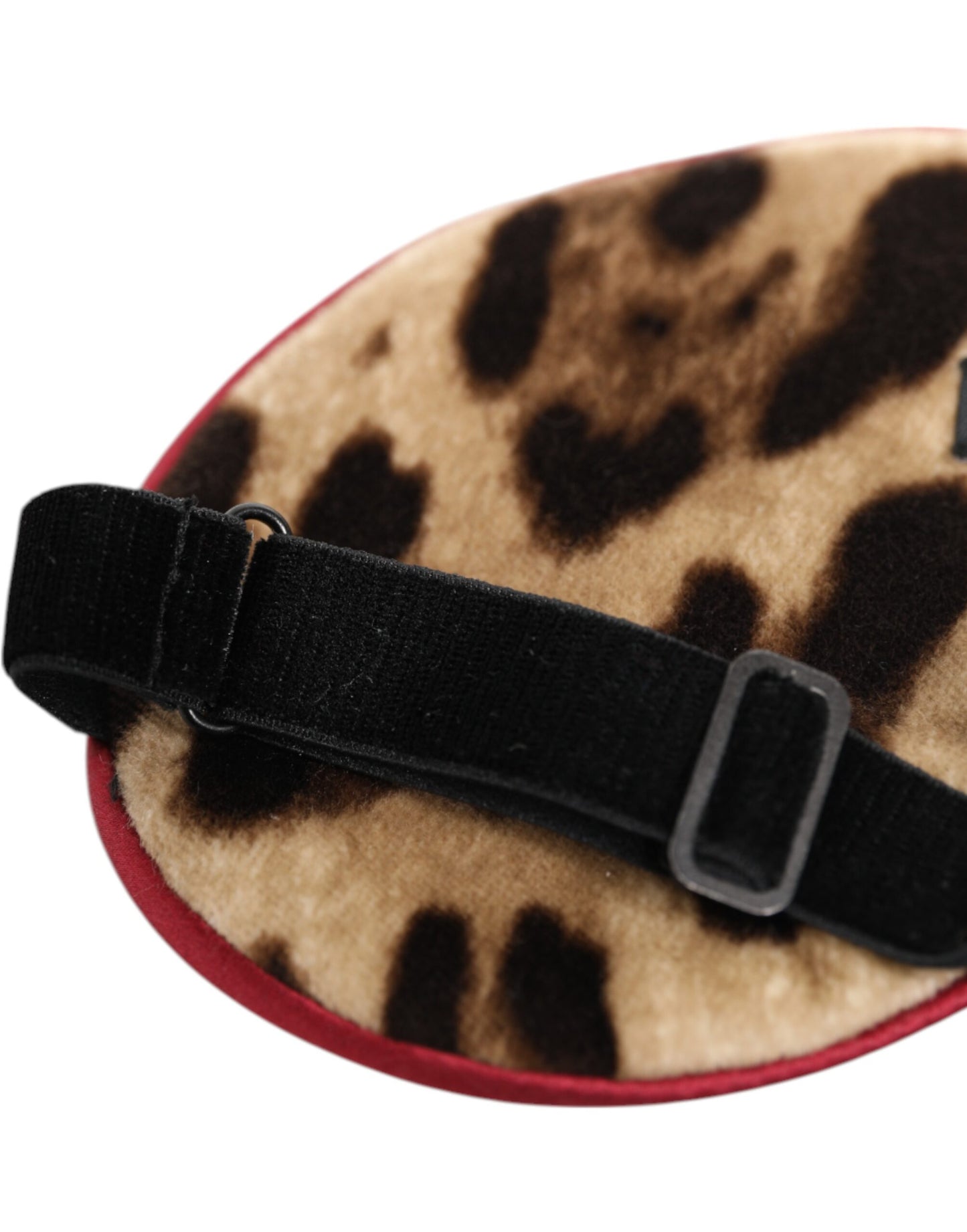Dolce & Gabbana Braune Schlafmaske aus Seide mit Leopardenmuster für Damen