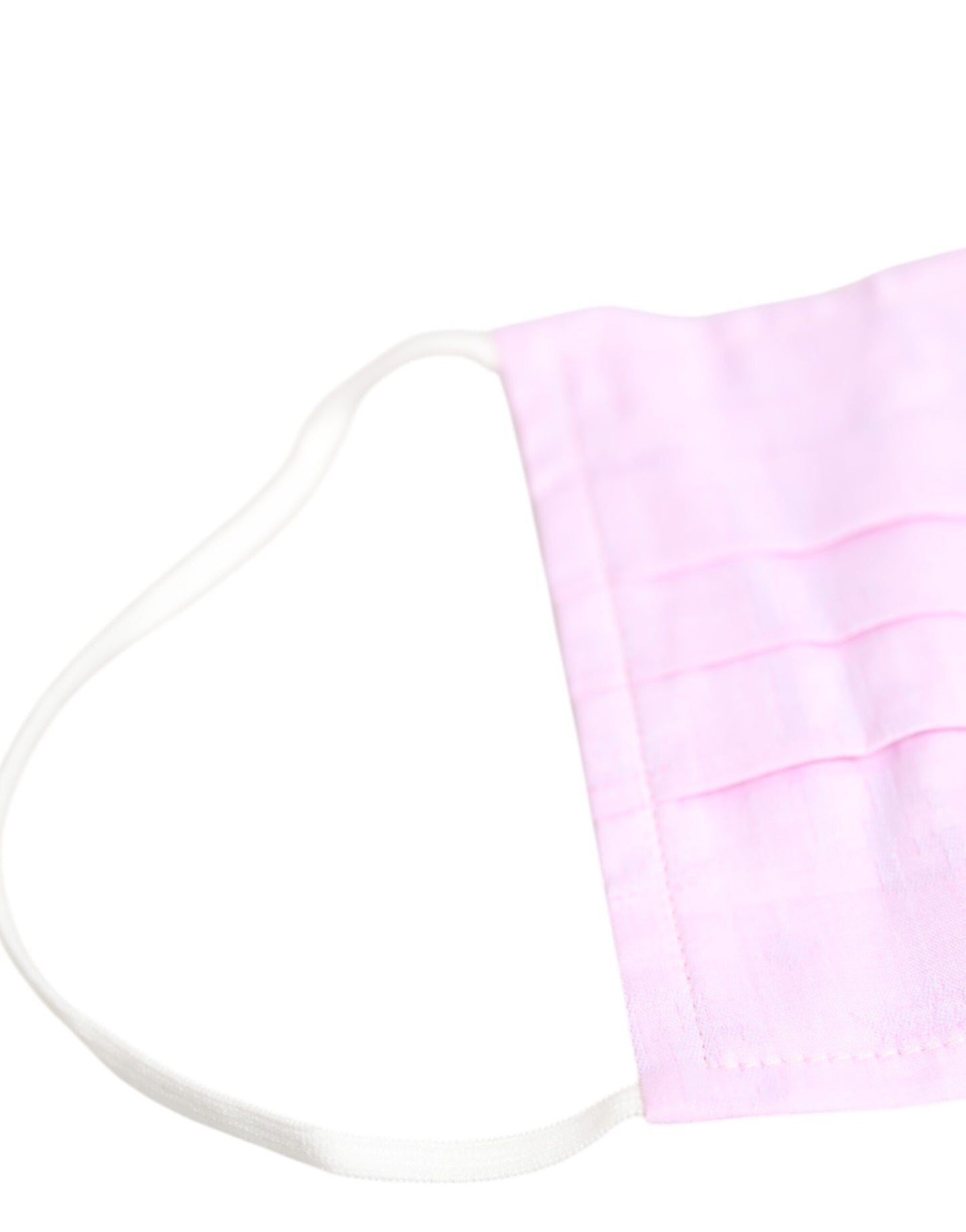 Dolce & Gabbana Rosa Baumwoll-Gesichtsmaske mit elastischem Ohrschlaufen-Logo
