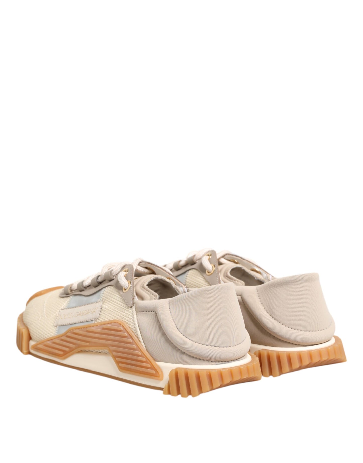 Dolce & Gabbana Beige Schnürschuhe Low Top NS1 Herren Sneakers