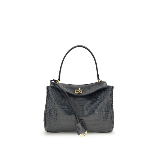 Balenciaga Schultertasche aus schwarzem Kalbsleder Bos Taurus