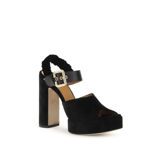 Chloé Black Calf Leather Bos Taurus Platform Pumps