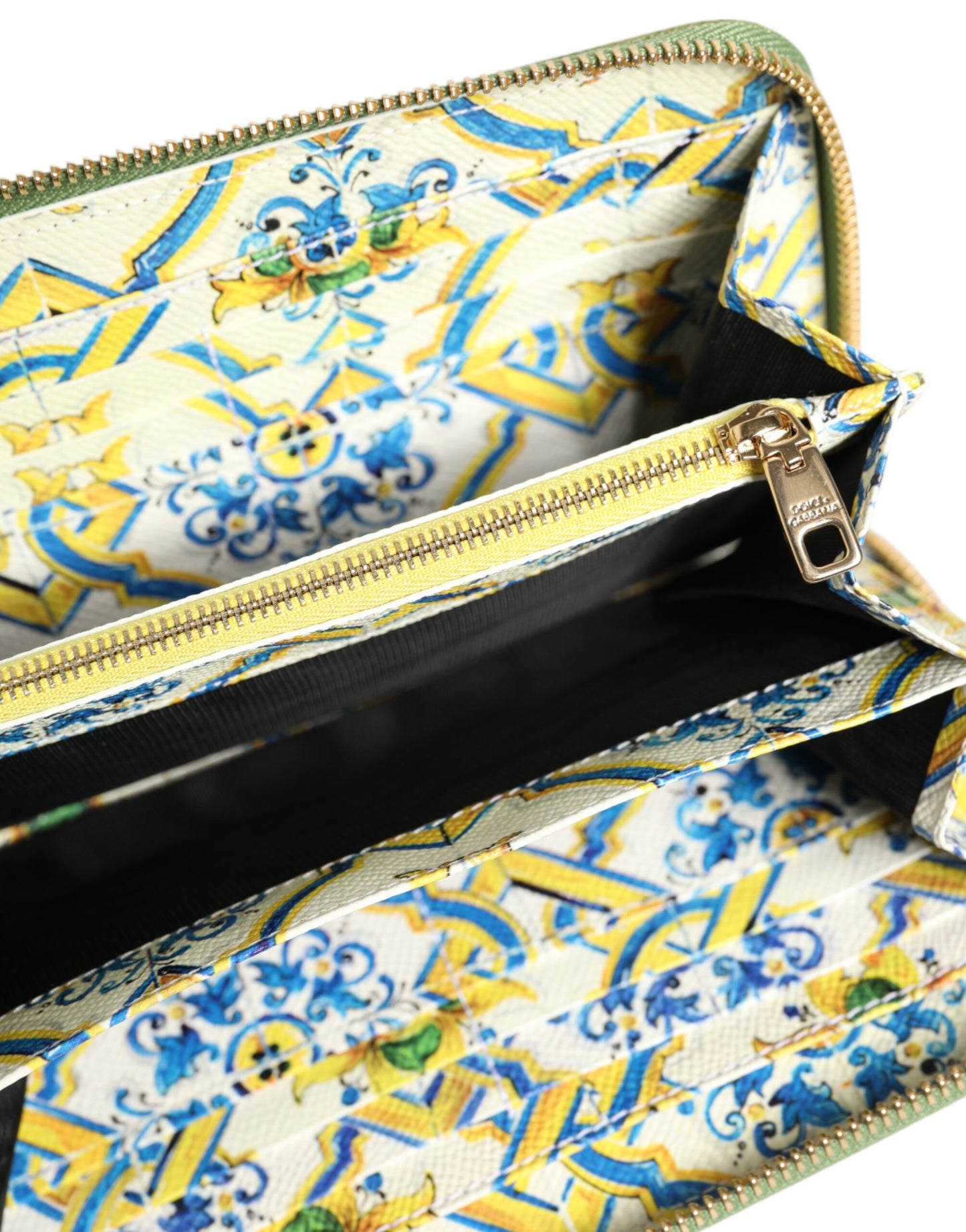 Dolce & Gabbana – Grünes Continenta-Portemonnaie aus Leder mit Logo-Plakette und Rundum-Reißverschluss