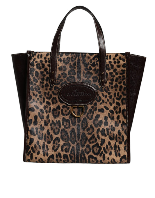 Dolce & Gabbana Multicolor Leopard Shopping Tote Schultertasche DamenBorse Tasche