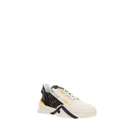 Fendi Weiße Kalbsleder Bos Taurus Sneaker