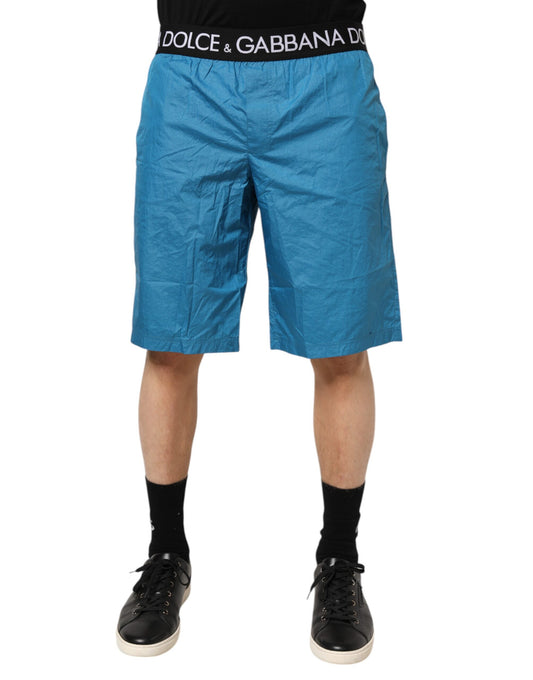 Dolce & Gabbana – Blaue Strandshorts mit Logobund