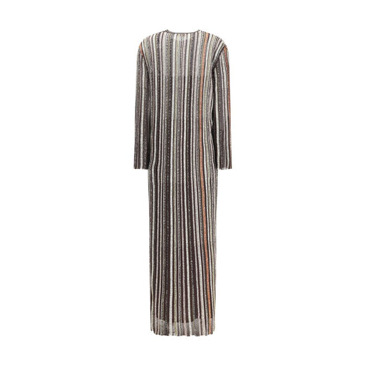 Missoni Gestreiftes langes Kleid mit Pailletten