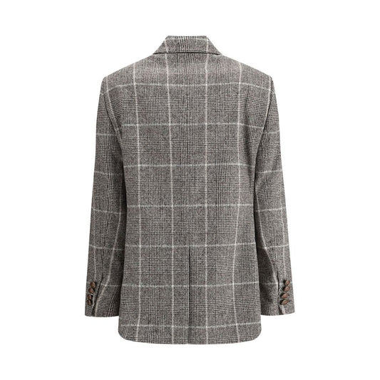 Brunello Cucinelli Prince de Galles Blazer aus Alpaka und Wolle