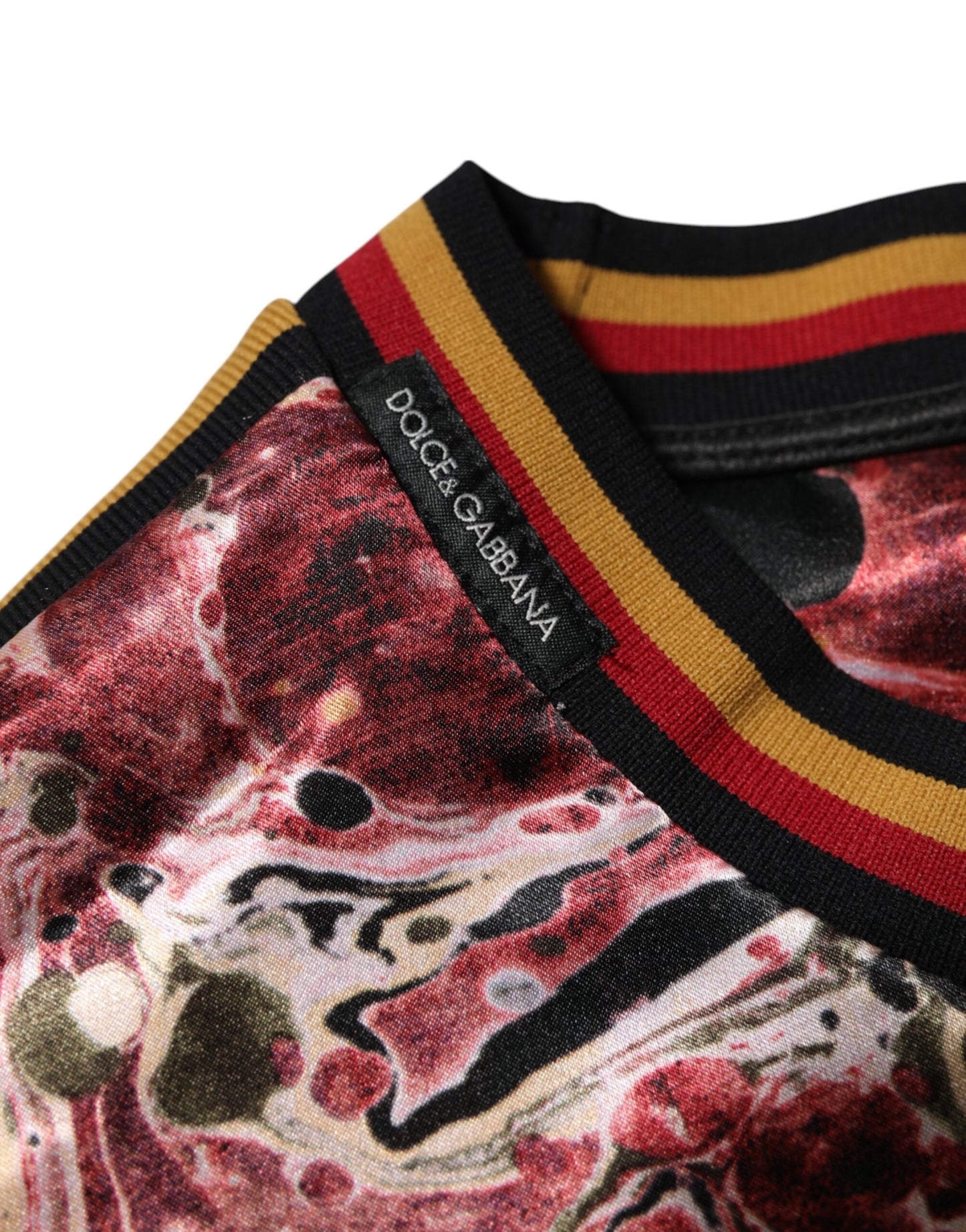 Dolce & Gabbana – Mehrfarbiges Oversize-T-Shirt aus Polyester mit Marmor-Print