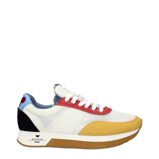 Max Mara Sneaker aus weißem Stoff mit niedrigem Schaft