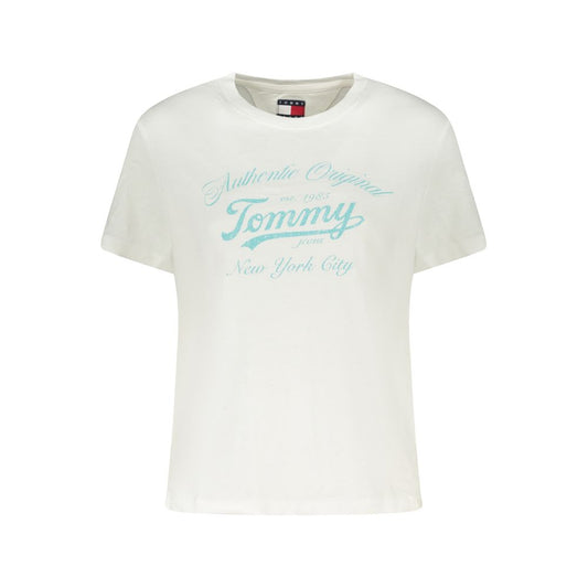 Tommy Hilfiger – Weißes Baumwoll-T-Shirt für Damen