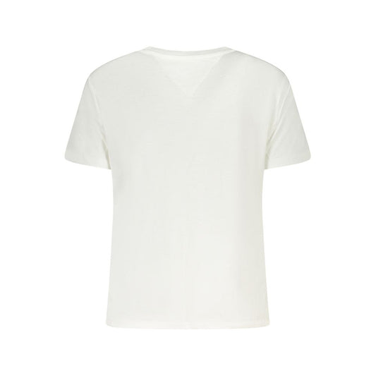 Tommy Hilfiger – Weißes Baumwoll-T-Shirt für Damen