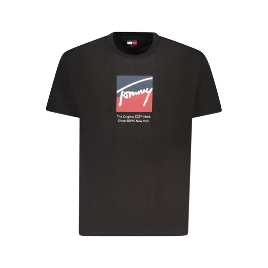 Tommy Hilfiger – Schwarzes Baumwoll-T-Shirt für Herren