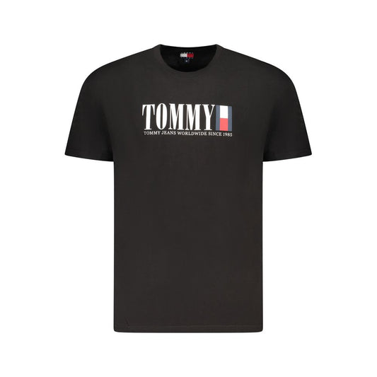 Tommy Hilfiger – Schwarzes Baumwoll-T-Shirt für Herren