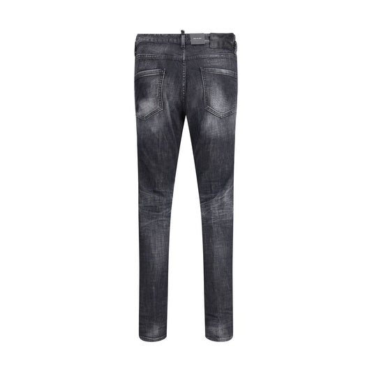 Dsquared² Black Cotton Slim Fit Jeans