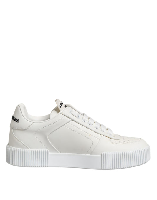 Dolce & Gabbana Weiße Miami Leder Low Top Sneakers Schuhe