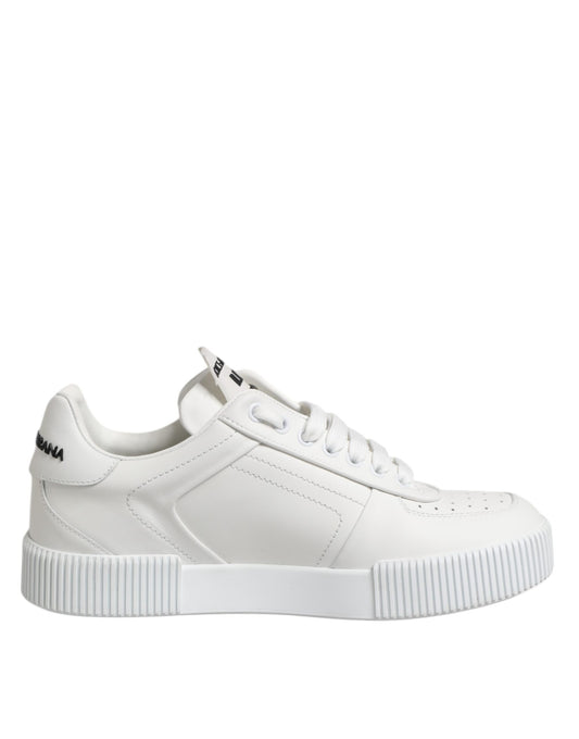 Dolce & Gabbana Weiße Miami Leder Low Top Sneakers Schuhe