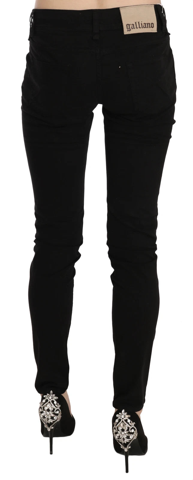 John Galliano Schwarze Jeans mit schmaler Passform und mittlerer Taille
